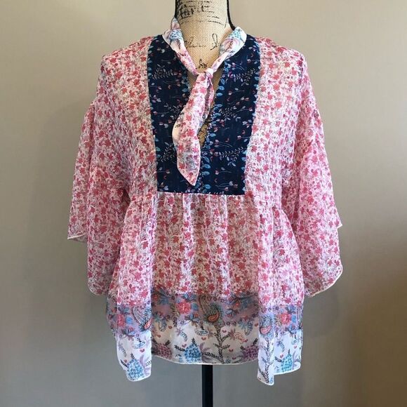 NWT Anthro Anna Sui Alayna Sheer Babydoll Blouse - Picture 6 of 7